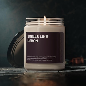 Lisbon Portugal Candle Gift Smells Like Lisbon Portugal Candle Souvenir Scented Soy Wax Candle Jar 9oz For Friend