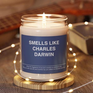 Charles Darwin Candle Gift Smells Like Charles Darwin Candle Souvenir Scented Soy Wax Candle Jar 9oz For Friend
