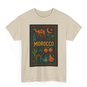 Morocco T Shirt Unisex | Vintage Marrakech Graphic Tee | North African Heritage Shirt | Cool Gift for Moroccan Soul Culture Lovers
