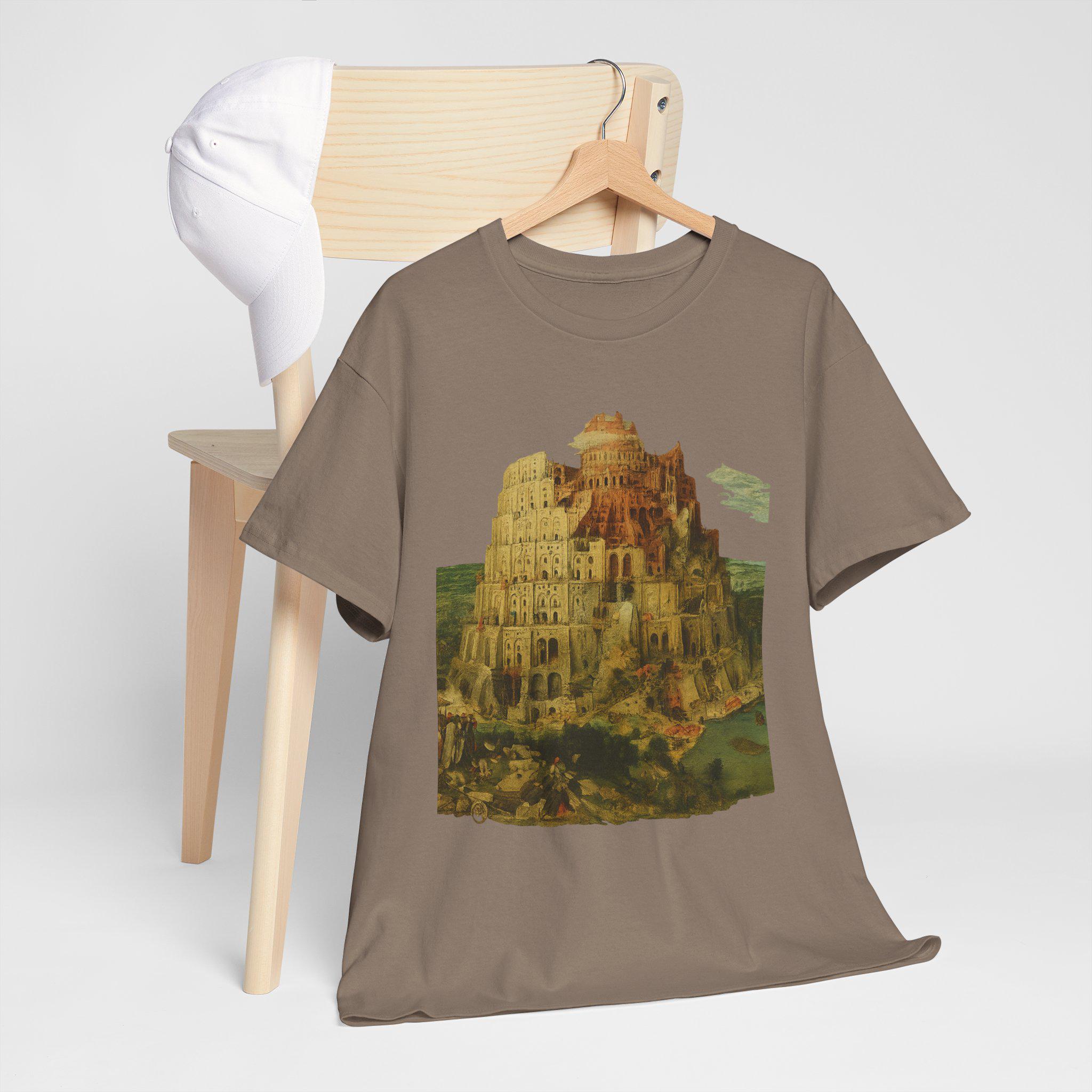 バベルの塔Tシャツ：ピーテル・ブリューゲル ルネサンス美術、聖書の