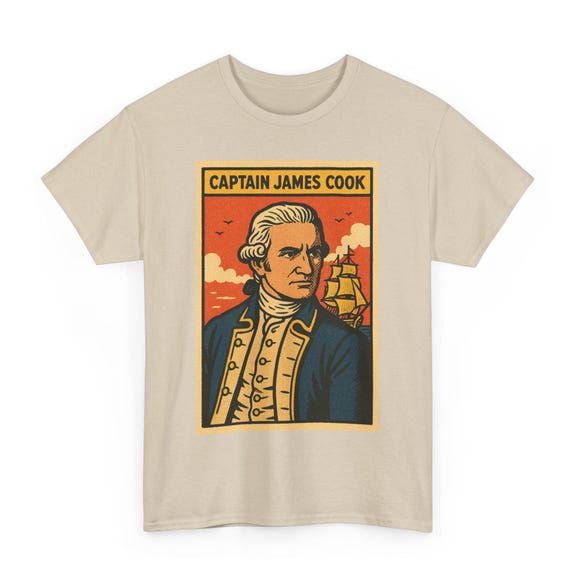 Captain James Cook T-shirt: Retro Comic Nautical Explorer Tee