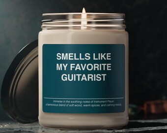 Guitarist Candle Gift: Scented Soy Wax Candle Jar (9oz)