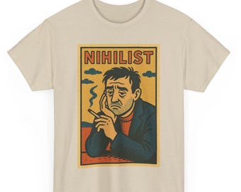 Camiseta retro de cómic nihilista: humor negro y filosofía.
