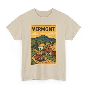 Vermont Retro Comic T-Shirt Unisex | Vintage Green Mountain Zustand Grafik-T-Shirt | Bold Nature Lover Stil | Geschenk für Ihn | Rustikaler Humor
