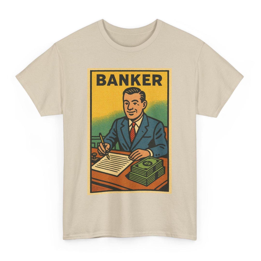 Banker T-shirt: Retro Comic Funny Finance Gift - Etsy
