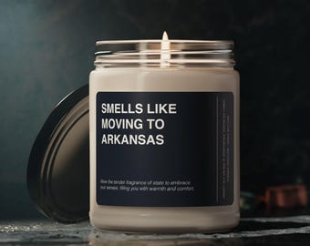 Moving to Arkansas Candle Gift, Scented Soy Wax Candle
