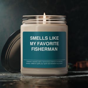 Fisherman Candle Gift: Scented Soy Wax Candle - 9oz Jar