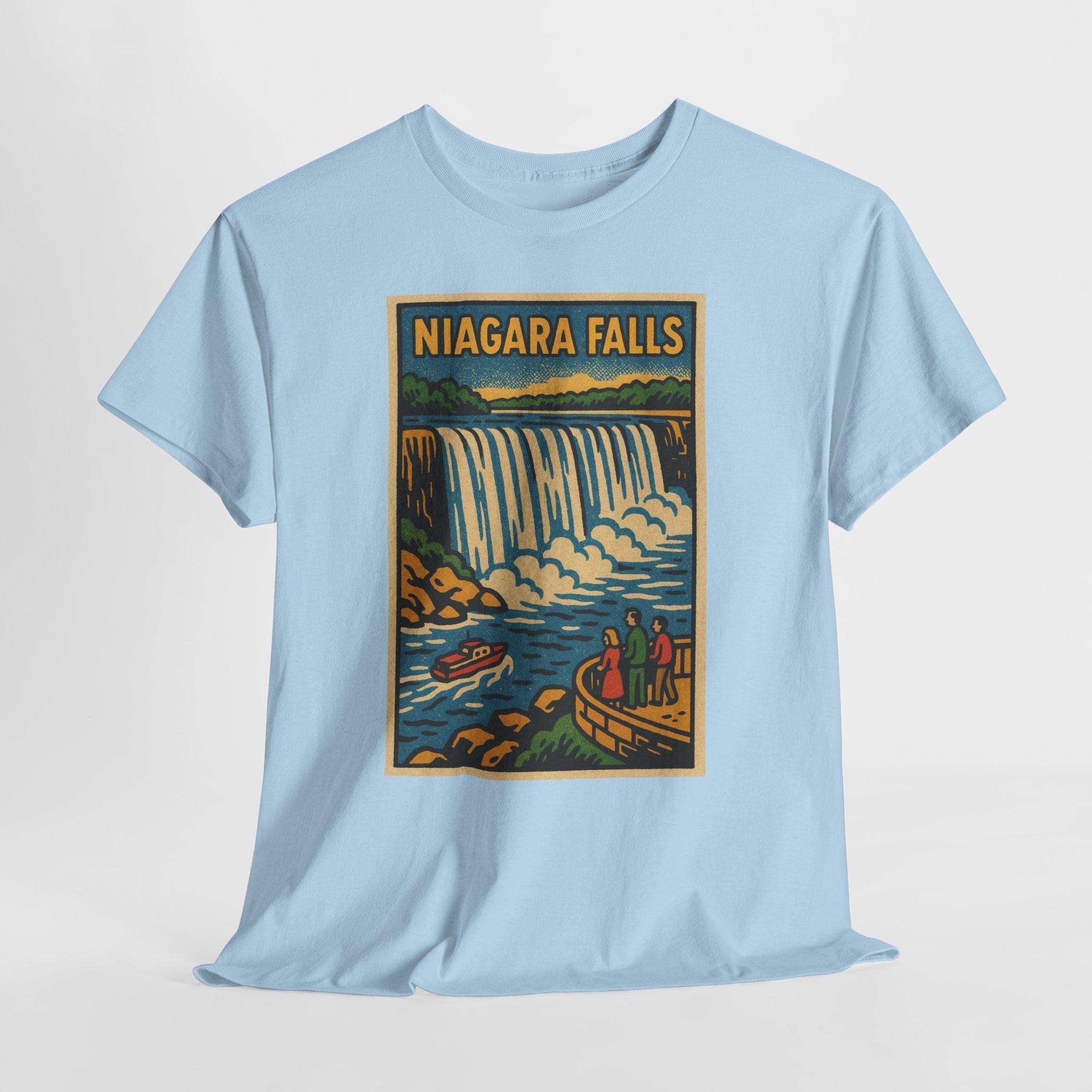 ナイアガラの滝Tシャツ | レトロトラベルTシャツ | アメリカ・カナダ 