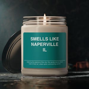 Naperville Illinois Candle Gift: Scented Soy Wax Candle Jar