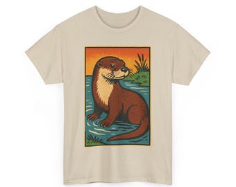 Otter T-Shirt: Retro Comic Funny Animal Meme Unisex Tee