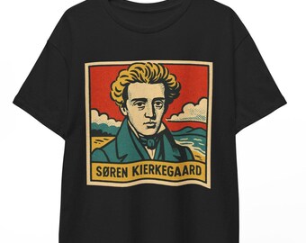 Soren Kierkegaard Comic T-Shirt: Retro Philosopher Graphic Tee