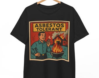 Asbestos Tolerant Retro Comic T-Shirt: Dark Humor Pop Art Tee