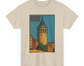 Galata Tower T-Shirt: Retro Comic Istanbul Landmark Tee