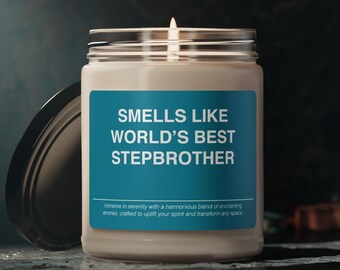 Stepbrother Candle Gift: Scented Soy Wax Candle, 9oz Jar