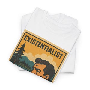Existentialist Retro Comic T-Shirt: Absurdist Philosophy Graphic Tee White