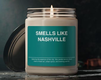 Smells Like Nashville Candle: Scented Soy Wax, Tennessee Gift