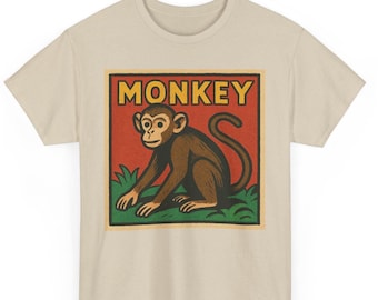 Retro Monkey Comic T-shirt: Unisex Vintage Jungle Graphic Tee - Etsy