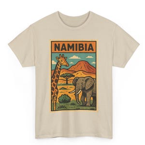 Namibia T Shirt Unisex | Retro Comic Style Africa Travel Tee | Vintage Map Graphic | Cool Gift for Travelers & Adventure Lovers