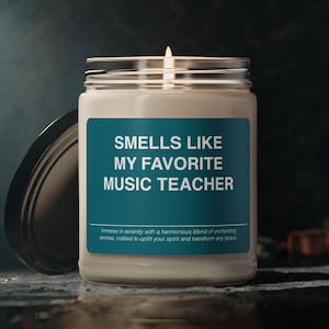 Music Teacher Candle Gift Smells Like My Favorite Music Teacher Candle Souvenir Scented Soy Wax Candle Jar 9oz For Friend