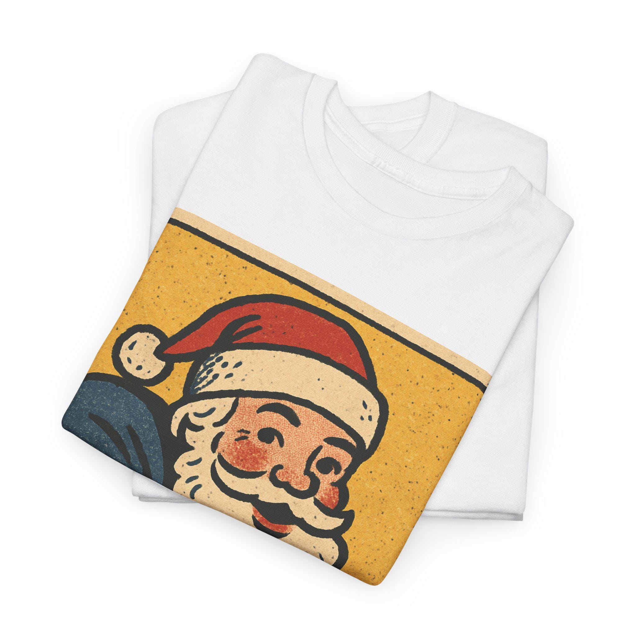 レトロサンタコミックTシャツ：ユニセックスヴィンテージクリスマス