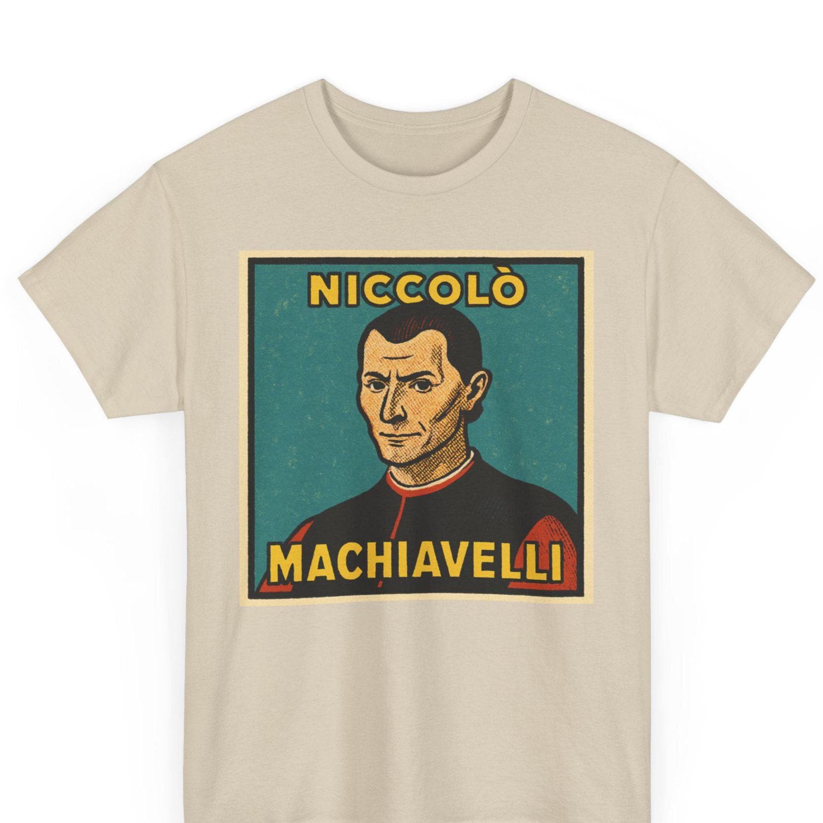 Machiavelli T-shirt: Retro Comic Political Philosophy Pop Art Tee