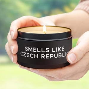 Czech Republic Candle Gift: Coconut Soy Wax Scented Tin
