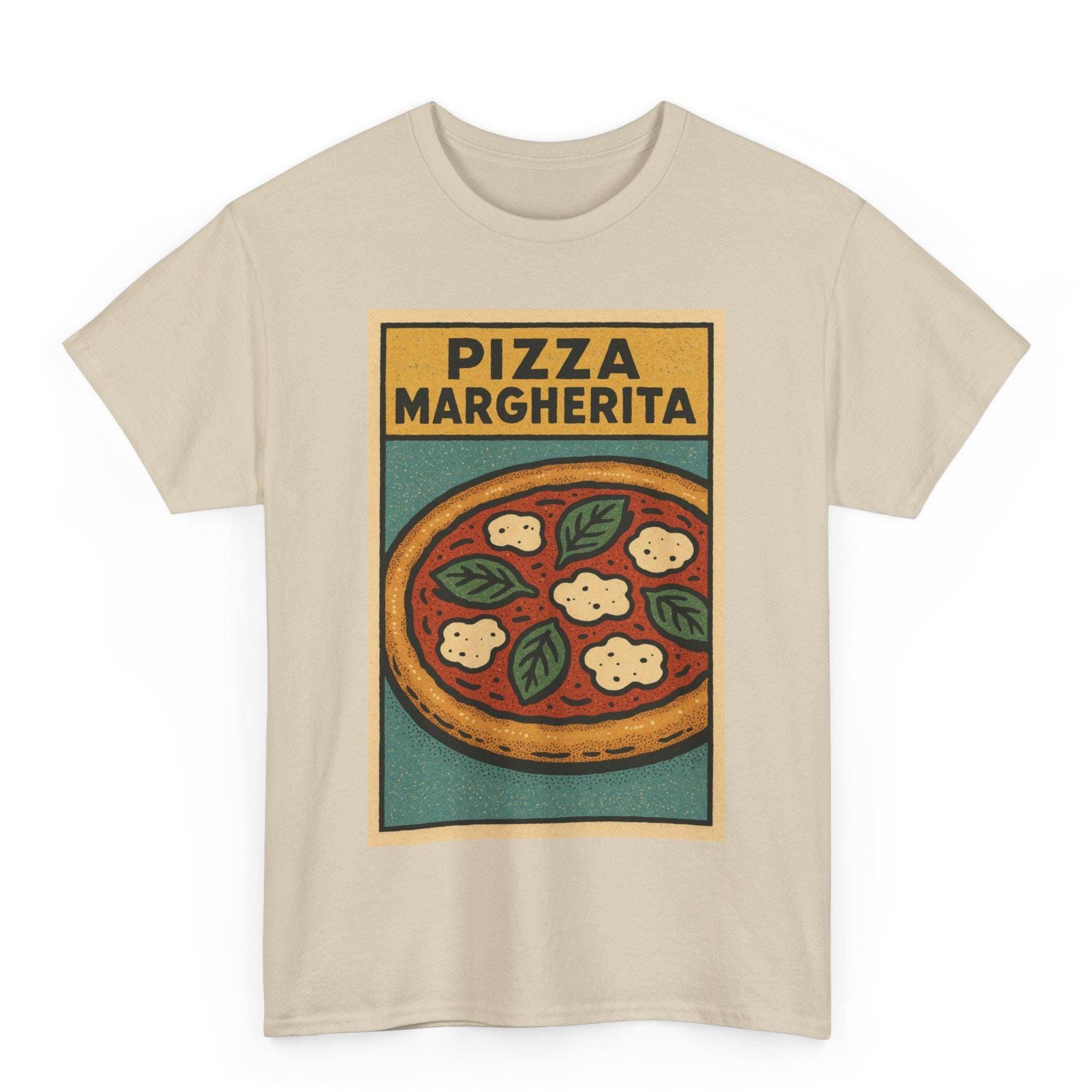 Maglietta retrò con fumetti Pizza Margherita: maglietta grafica
