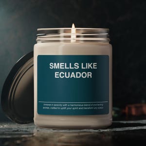 Ecuador Candle Gift Smells Like Ecuador Travel Candle Souvenir Scented Soy Wax Candle Jar 9oz For Friend