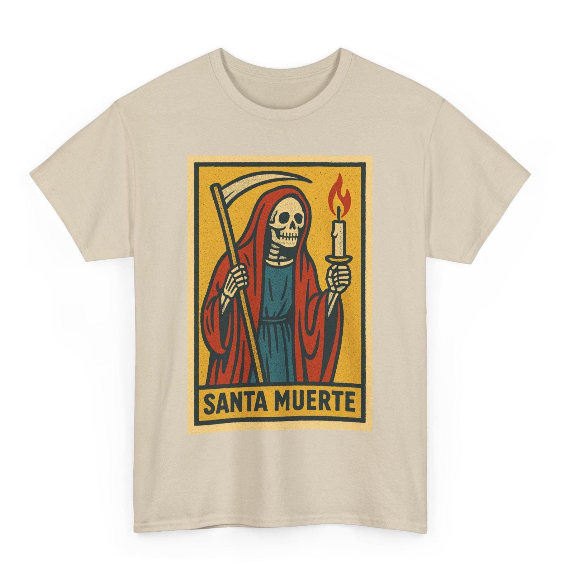 T-shirt Homme Stuff-Box - Motif Santa Muerte Skull Noir - Coupe Athlétique - Neuf Avec étiquettes