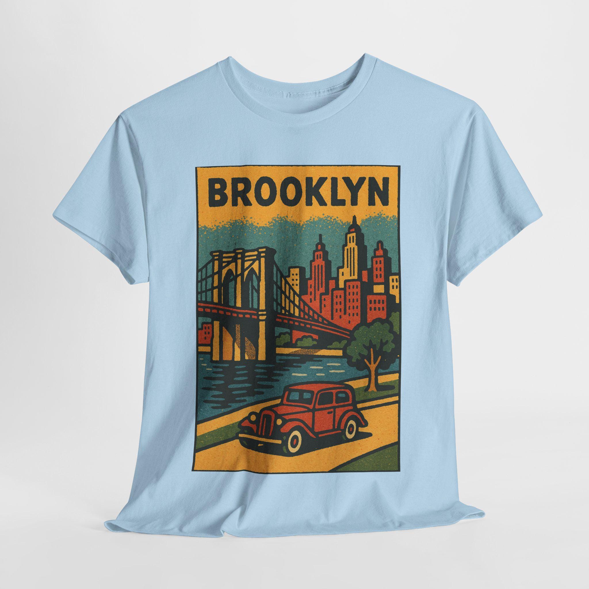 ブルックリンTシャツ：レトロコミックNYCグラフィックTシャツ - ユニ