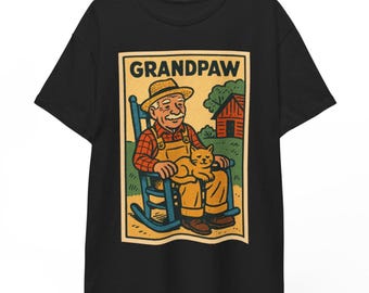Grandpaw-T-shirt: retro komisch hondenshirt opa, cadeau huisdierliefhebber