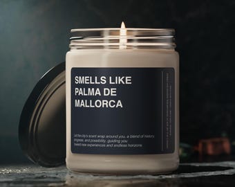 Palma de Mallorca Spain Candle Gift Smells Like Palma de Mallorca Candle Souvenir Scented Soy Wax Candle Jar 9oz For Friend