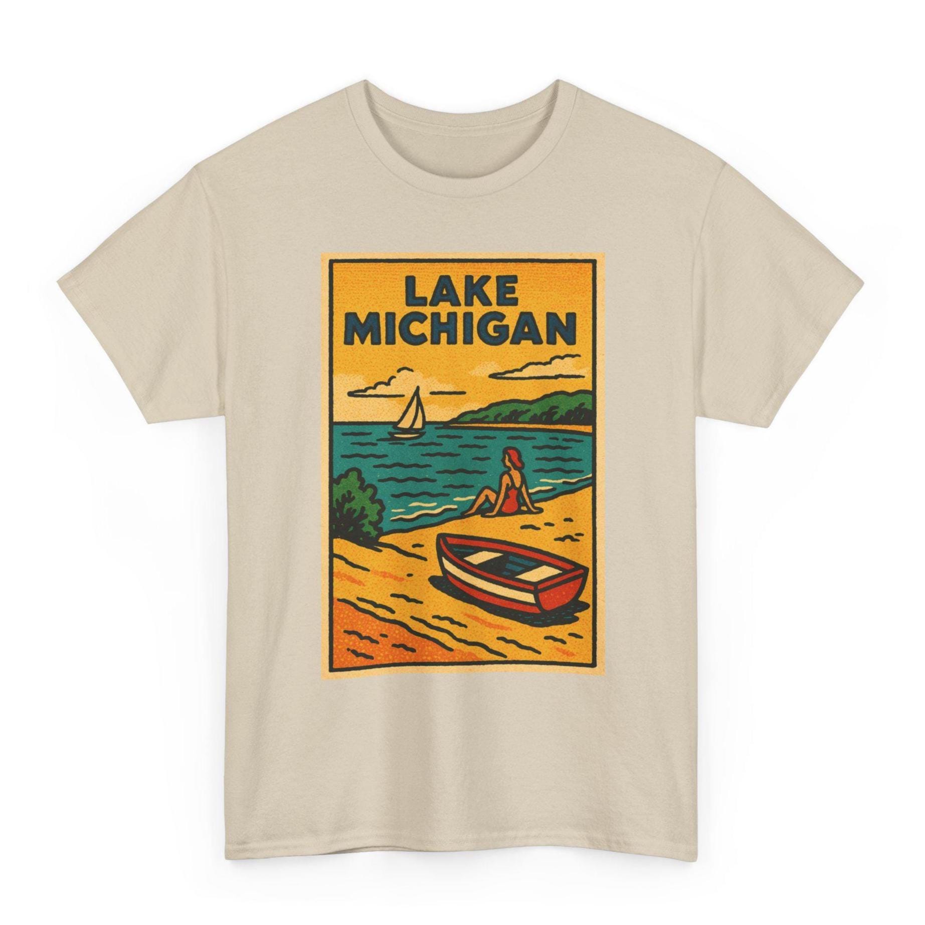 Lake Michigan T-shirt | Retro Great Lakes Travel Tee | Midwest 