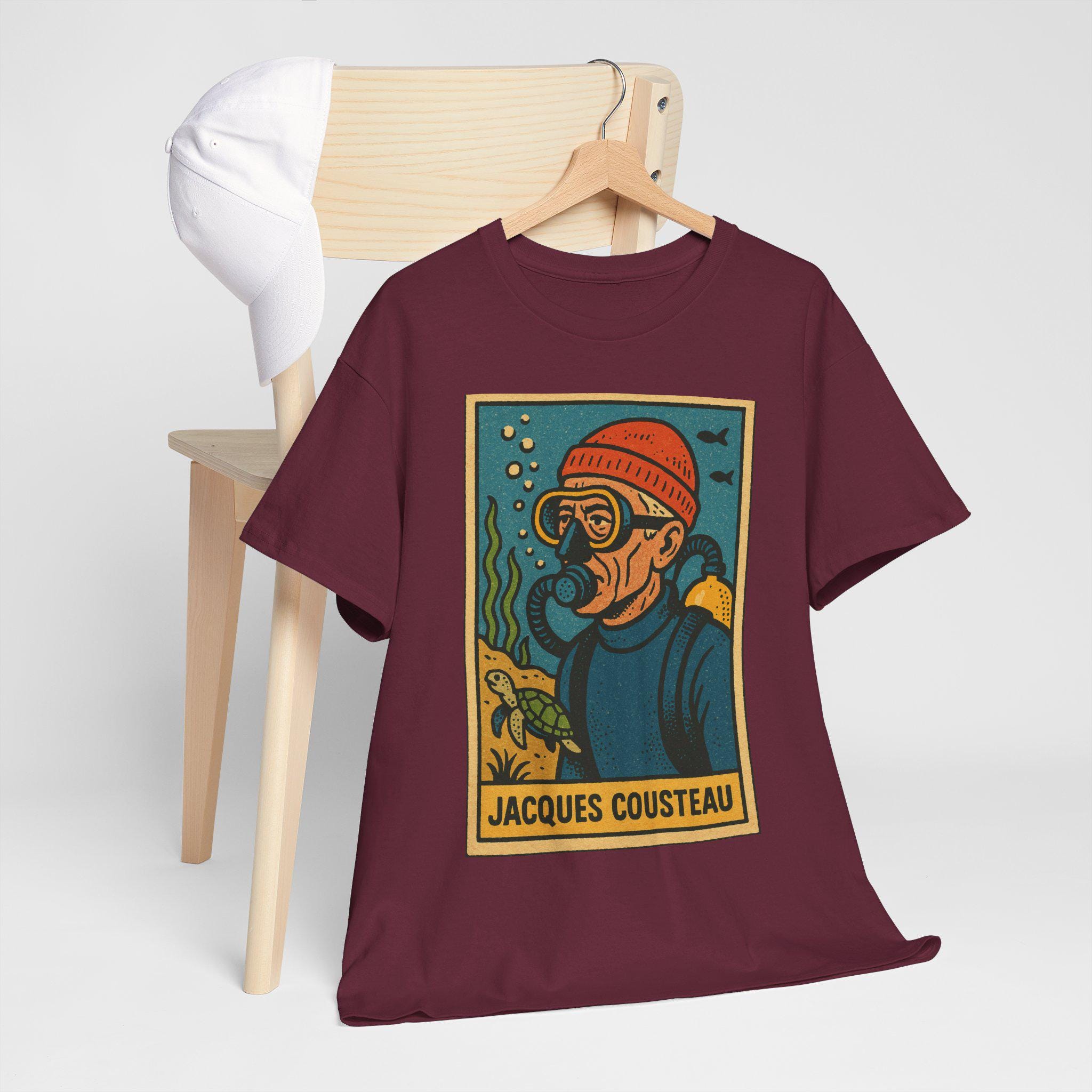Jacques Cousteau T-shirt: Retro Comic Ocean Explorer Tee - Etsy