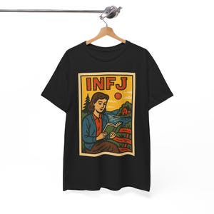 INFJ Advocate T-Shirt: Retro Comic Style, Empath Gift Black