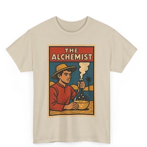 The Alchemist Comic T Shirt Unisex Retro Style | Vintage Literary Magic Graphic Tee | Bold Dreamer Shirt | Gift for Him Her Soul Searcher