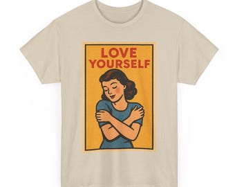 Maglietta Love Yourself: maglietta grafica in stile fumetto retrò