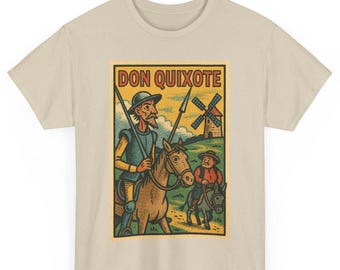 Don Quixote Comic T-Shirt: Retro Literary Knight Graphic Tee