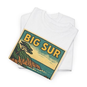 Big Sur T-shirt Unisex: Retro Kalifornien T-shirt White