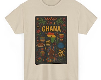Ghana T Shirt Unisex | Vintage Accra Graphic Tee | African Heritage Pride Shirt | Cool Gift for Ghanaian Soul Culture Lovers