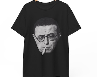 Maglietta Jean Paul Sartre: Maglietta grafica filosofo esistenzialista