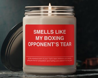 Funny Boxing Candle: 'Smells Like My Boxing Opponent's Tear' - 9oz Soy Wax