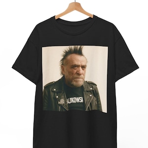 Charles Bukowski Punk Rock Mugshot T Shirt, Funny Literary Graphic Tee For Men And Women, Charles Bukowski Unisex Vintage Style Author Gift