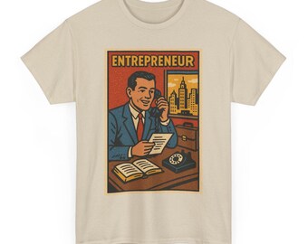 Retro Comic Entrepreneur T-Shirt: Startup Hustle Tee