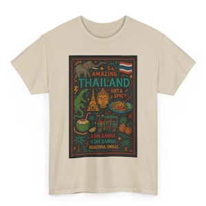 Thailand T Shirt Unisex | Vintage Bangkok Graphic Tee | Southeast Asian Heritage Shirt | Cool Gift for Thai Soul Culture Lovers