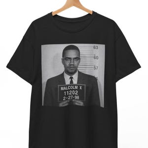 Malcolm X Mugshot T-Shirt: Retro Civil Rights Meme Tee