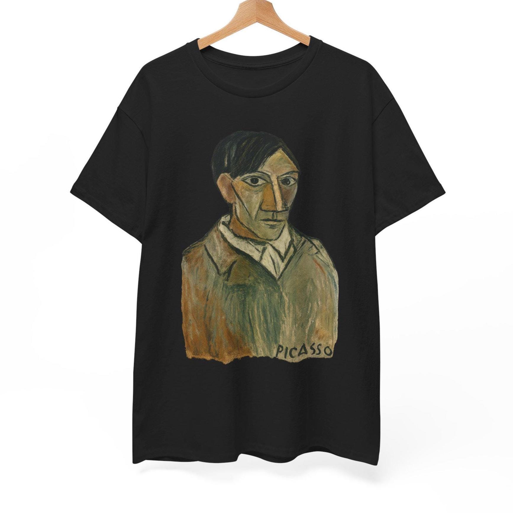 ピカソの自画像Tシャツ：ヴィンテージキュビズムアートグラフィックT