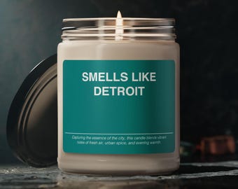Vela de soja con aroma a Detroit: un regalo de recuerdo de Michigan