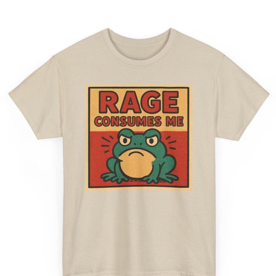 Maglietta Rage Frog: divertente maglietta con grafica retrò e meme