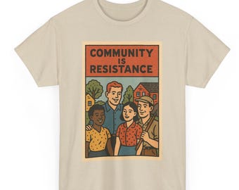Community Resistance T-Shirt: Retro Comic Style Activist Tee